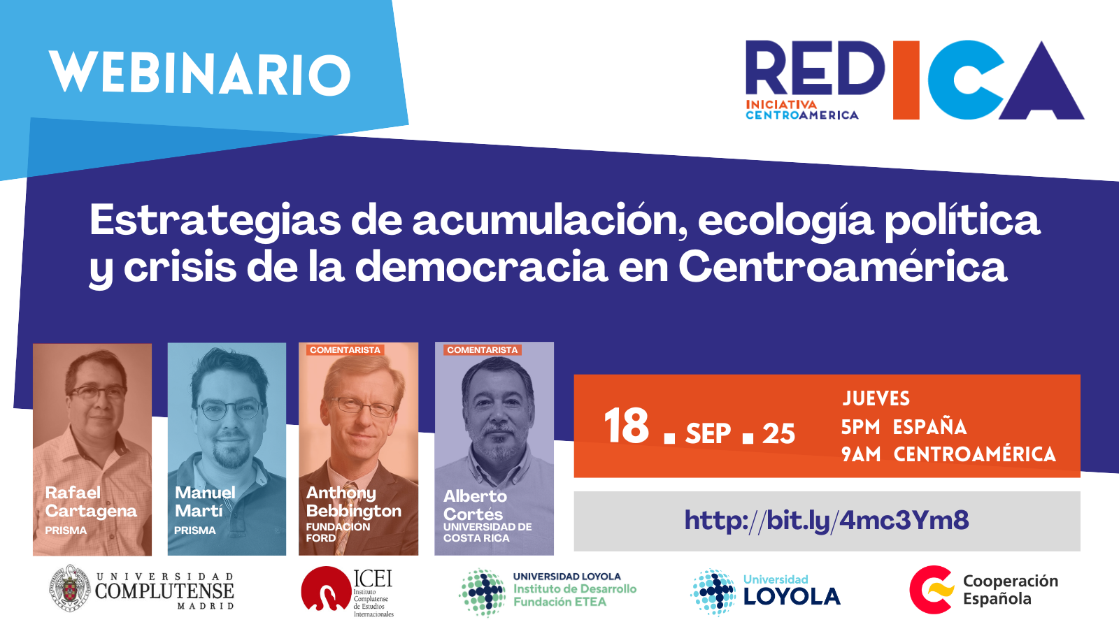 La RED ICA dedica un webinario a las estrategias de acumulación, ecología política y crisis de la democracia en Centroamérica